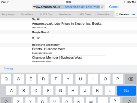 iPad Search Bookmarks
