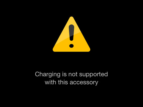 Image: charging is not supported with this accessory