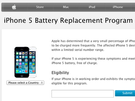 iPhone 5 Battery Replacement Program